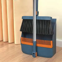 CLEANSWEEP PRO – Rotatable Long Handle Broom & Dustpan Set with Built-In Comb Teeth