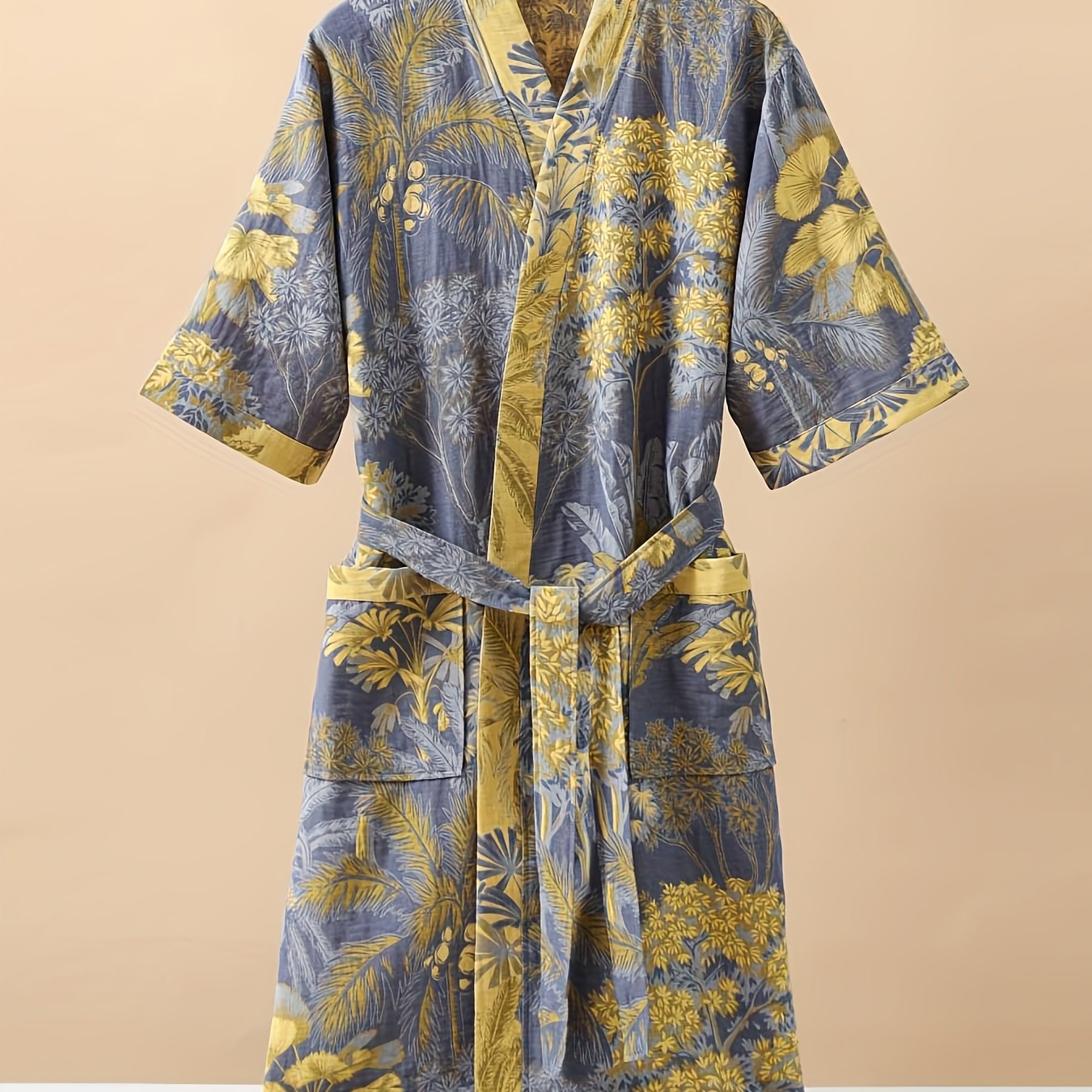 LUXELOOM - Premium 100% Cotton Double-Layer Gauze Pajama Set Unisex Mid-Length for All Seasons