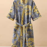 LUXELOOM - Premium 100% Cotton Double-Layer Gauze Pajama Set Unisex Mid-Length for All Seasons