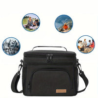 THERMOVIA - Large Insulated Lunch Tote with Zipper Closure & Adjustable Strap