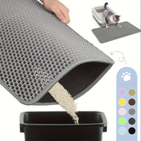 PAWCATCHER - Honeycomb Waterproof Cat Litter Mat Odor Control & Washable