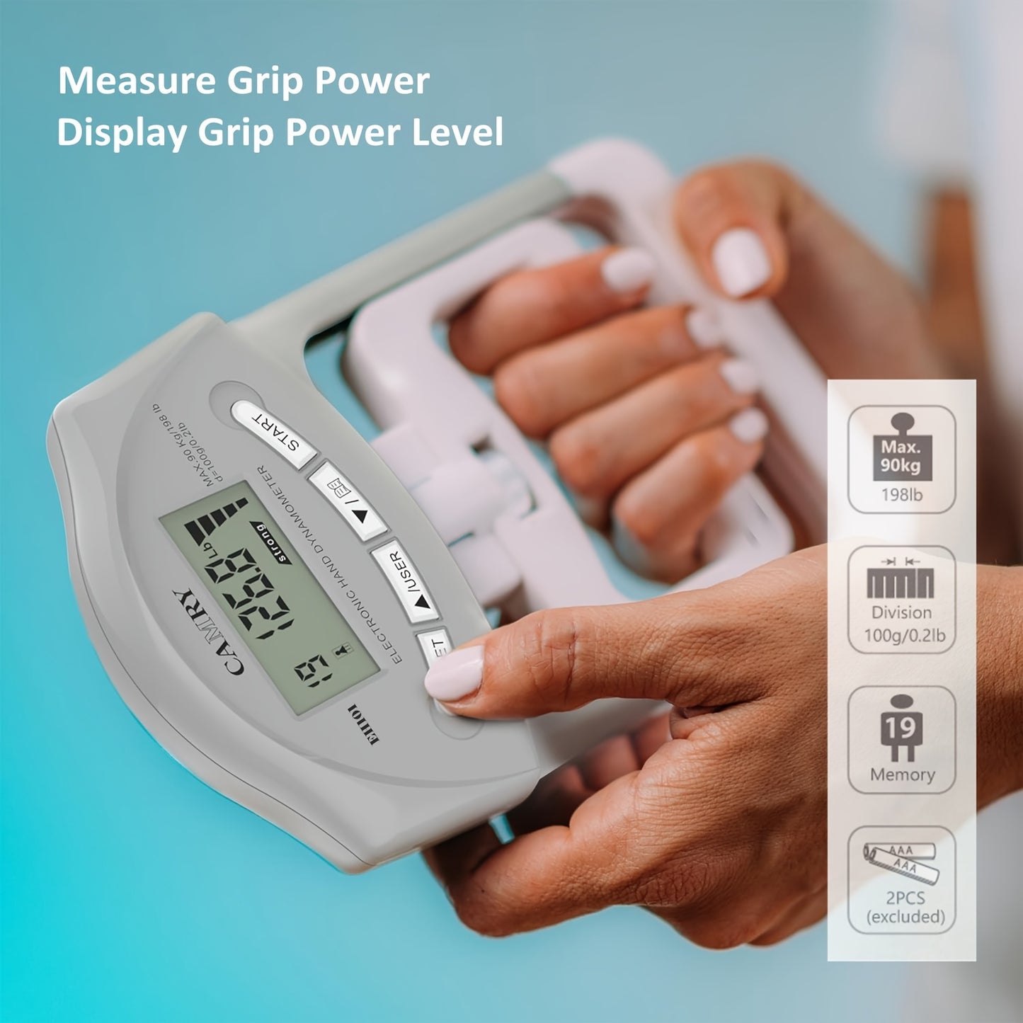 GRIPMETER PRO – Digital Grip Strength Tester with Automatic Capture