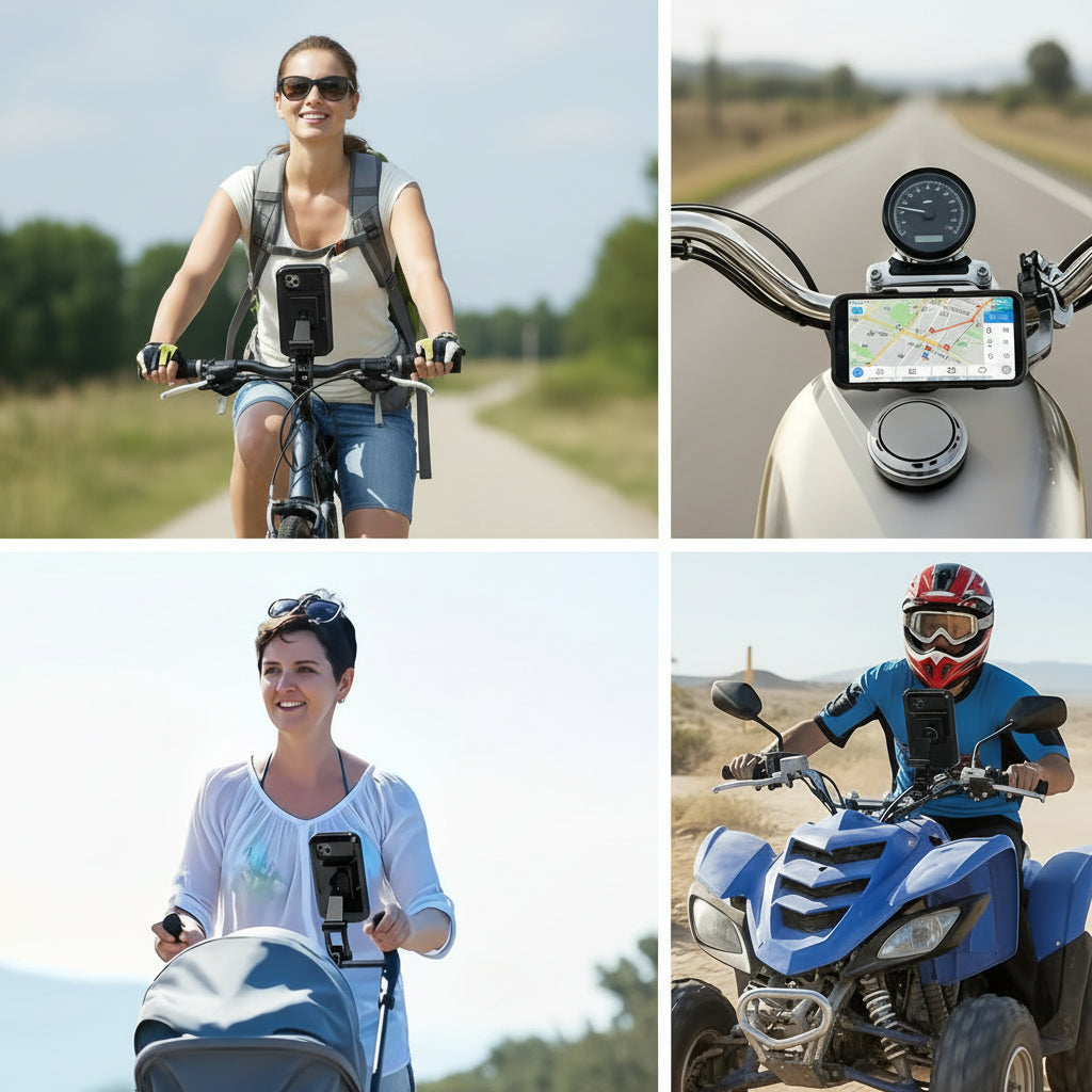 BIKEWISE - Telescopowy magnetyczny uchwyt na telefon do roweru i e-roweru, wykonany z ABS