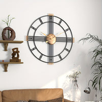 CASAELIX – Modern Minimalist Cross Wall Clock with Structured Geometric Frame and Silent Motion