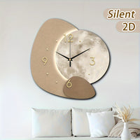 ECLIPSEWOOD - Designer Wooden Wall Clock with Golden Highlights