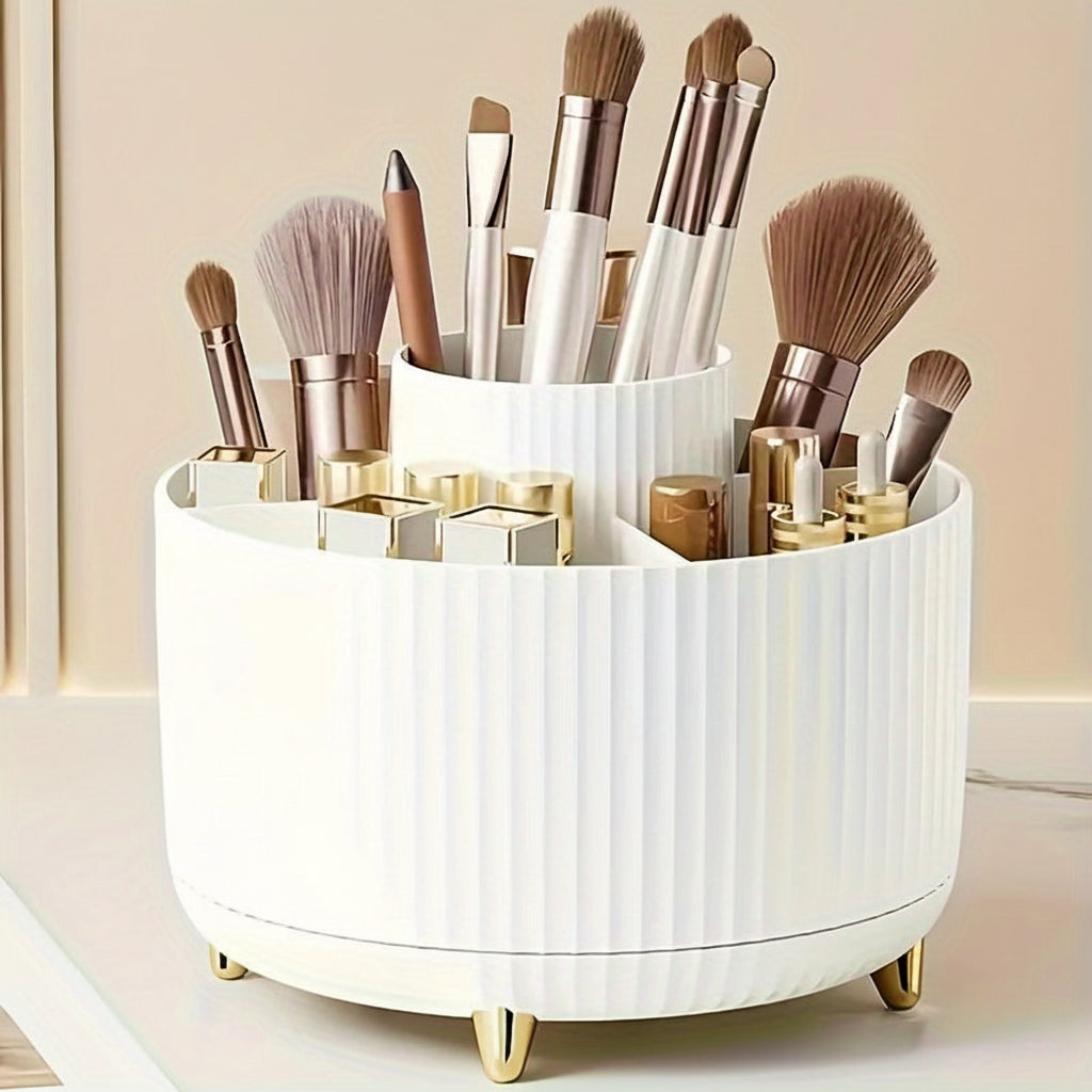 ELEGANZA - Plastic 360° Rotating Makeup Storage with 5 Sections