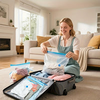 VACUFLOW - Hand-Pumped Vacuum Storage Bags 14pcs Set for Clothes & Home Storage