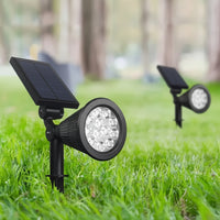 SOLARGLOW - Outdoor Solar Landscape Lights 2-Pack LED Spotlights with 3-Level Dimming & IP44 Waterproof