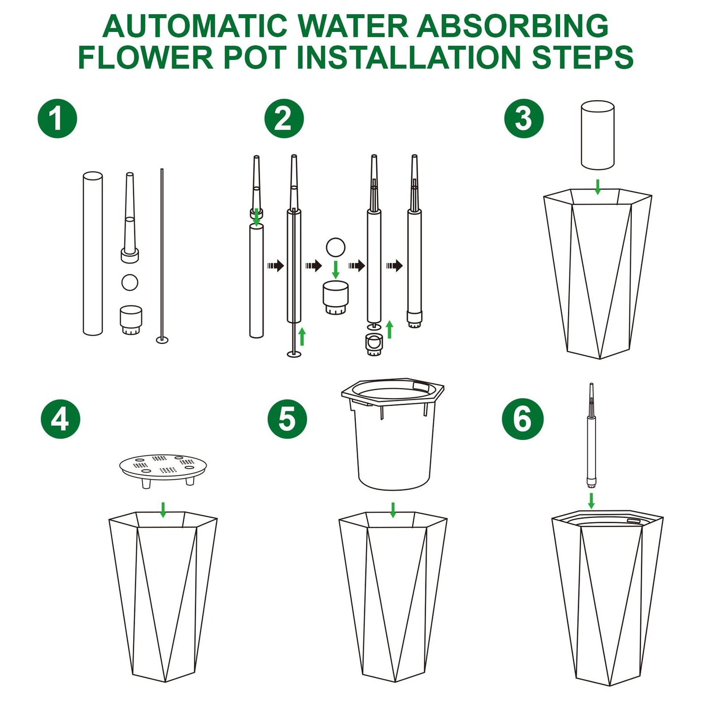 AQUADIAMOND – Self-Watering Planter Set with Wheels