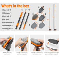 HYGIENIX - Detachable Bathroom Brush with Dual Bristles, Ideal for Floor & Tile Cleaning
