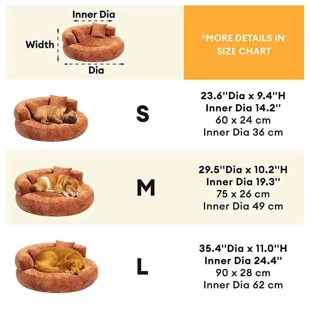DREAMTAIL – Donut Pet Bed with Pillow for Everyday Comfort