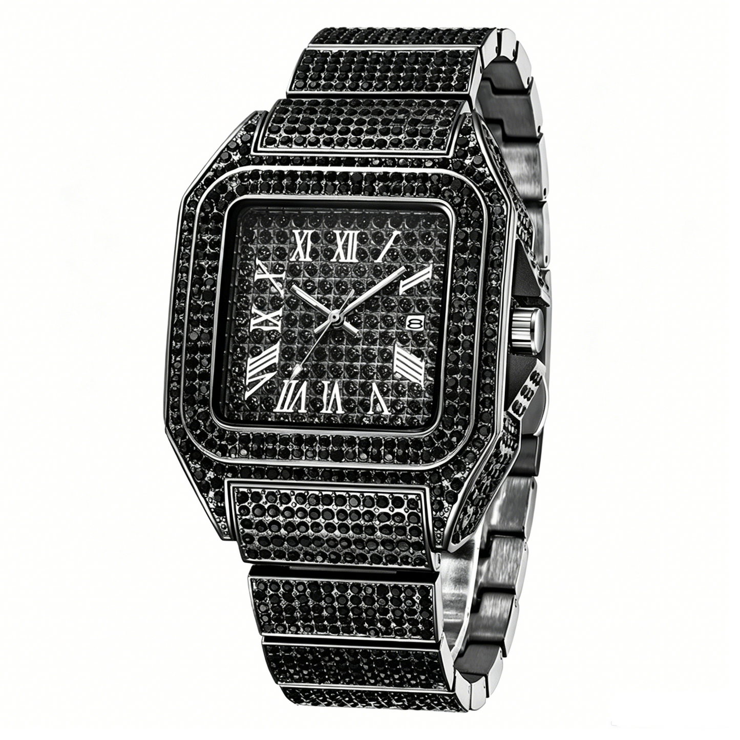 CRYSTALTIME – Elegant Square Watch with Dazzling Rhinestone Accents