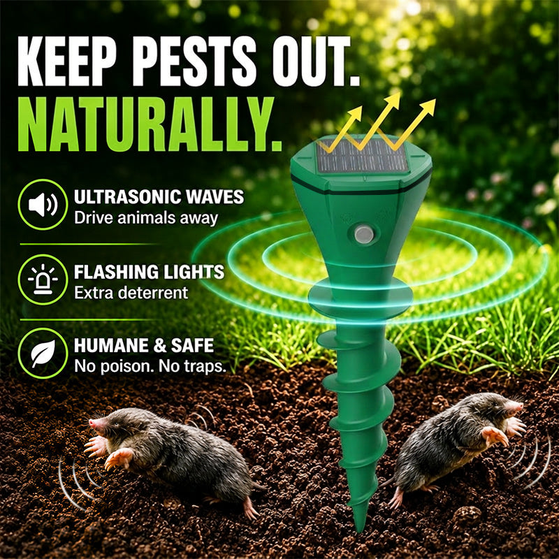 TURFGUARD – Solar Powered Mole Deterrent for Beautiful Outdoor Spaces