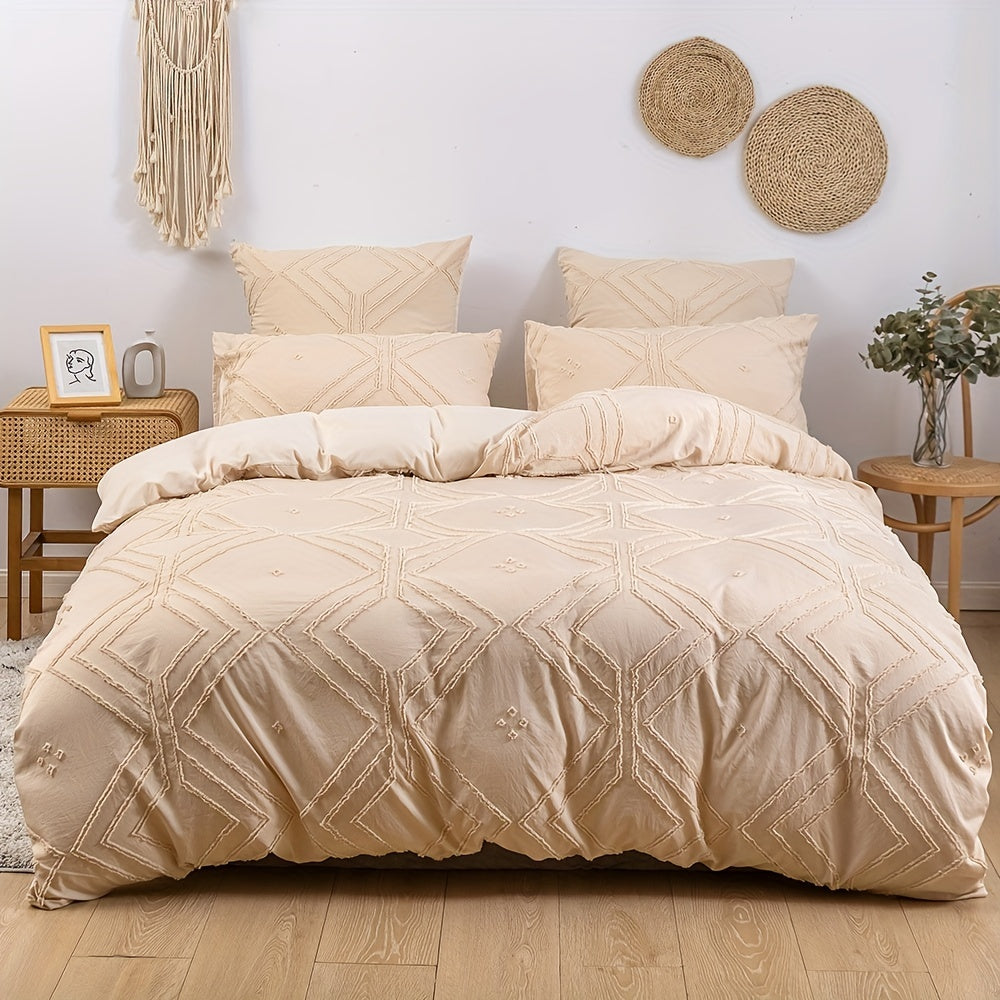 BOHOTUFT – Grid Tufted Soft Bedding Duvet Cover Set