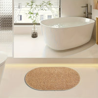 SCANDIROOTS - Oval Brown Nordic Entryway Rug Multi-Use Kitchen & Bathroom Door Mat