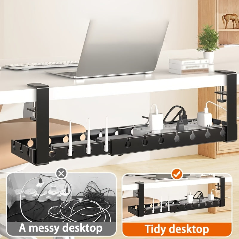 TANGLEFREE - Under Desk Cable Organizer with Adjustable Strap and Clips