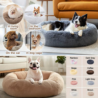 HUGAFUR - Soft Faux Fur Donut Pet Bed for Small to Large Dogs & Cats