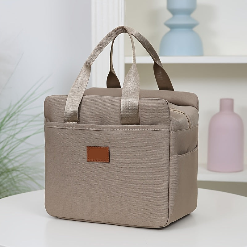 LUNCHLUX - Square Zipper Lunch Box with Durable Aluminum Foil Lining