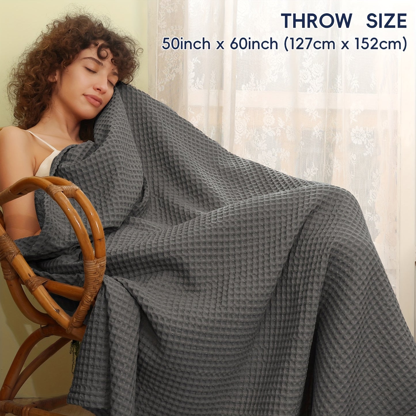 CLOUDWEAVE – Lightweight Waffle Throw Blanket for Cozy All-Season Comfort
