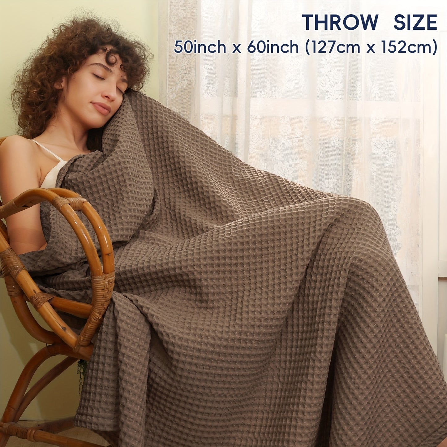CLOUDWEAVE – Lightweight Waffle Throw Blanket for Cozy All-Season Comfort