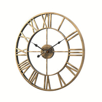 SERENETIME - Vintage Round Silent Wall Clock Metal Frame for Bedroom