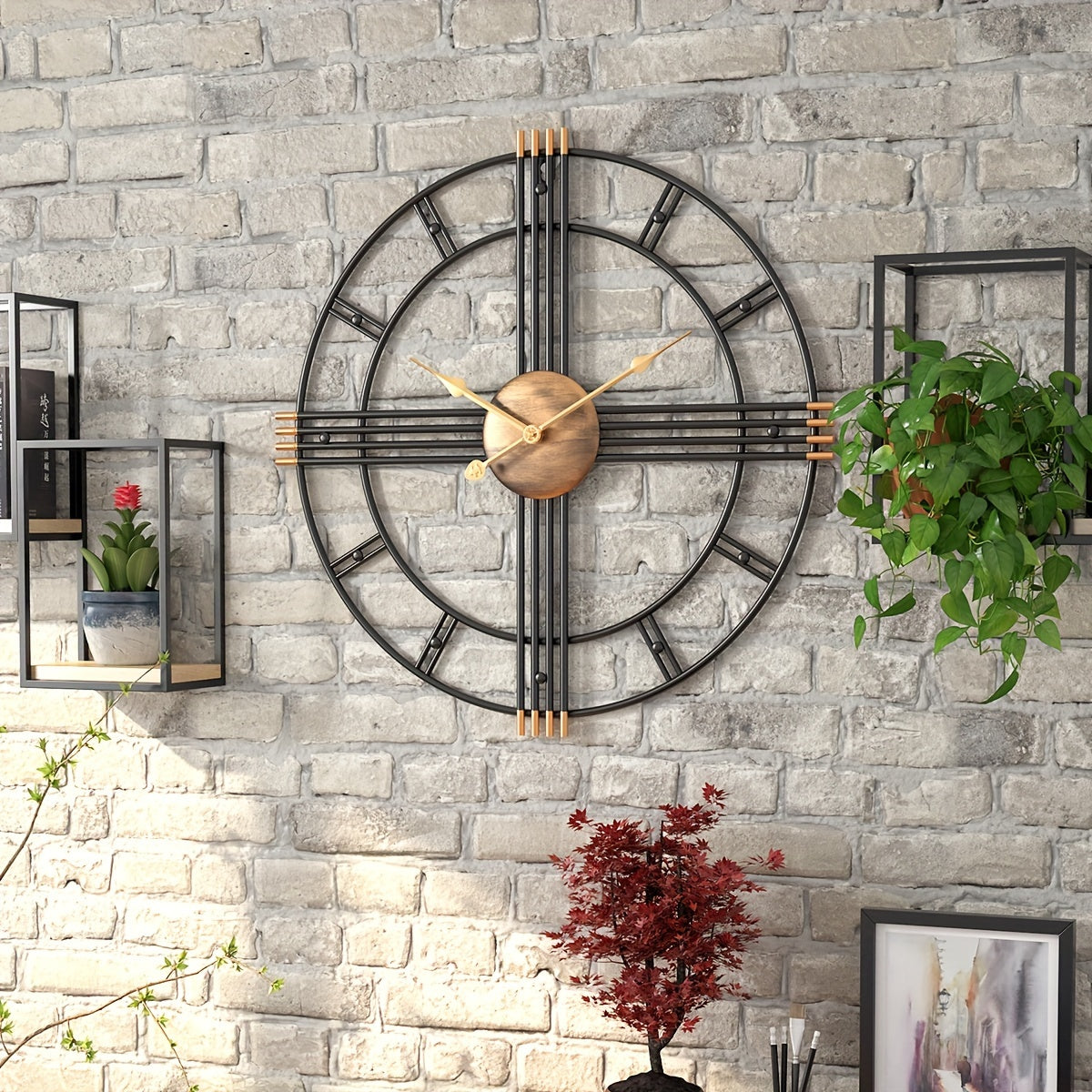 CASAELIX – Modern Minimalist Cross Wall Clock with Structured Geometric Frame and Silent Motion