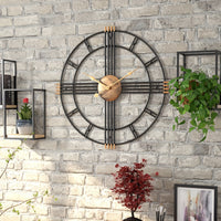 CASAELIX – Modern Minimalist Cross Wall Clock with Structured Geometric Frame and Silent Motion