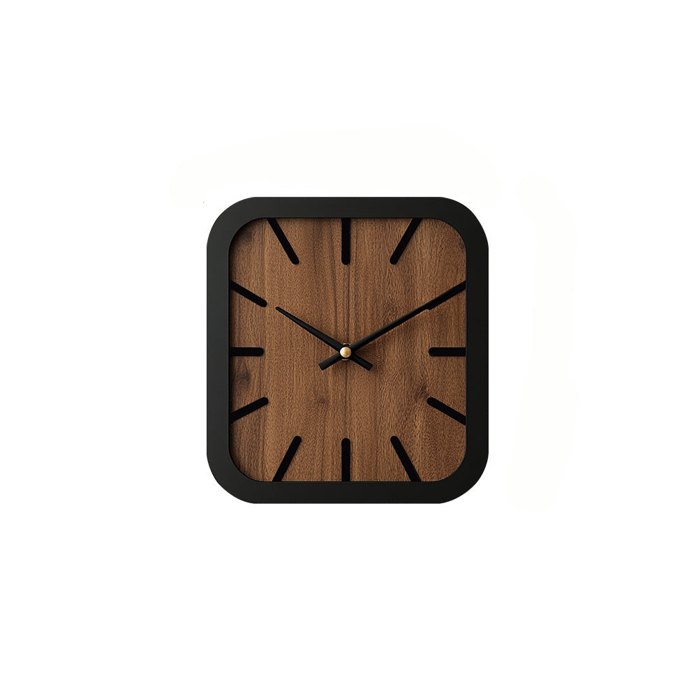 NATURCLOCK - Handcrafted Wooden Square Clock Battery Operated Decorative Piece