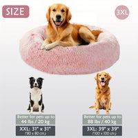 HUGAFUR - Soft Faux Fur Donut Pet Bed for Small to Large Dogs & Cats