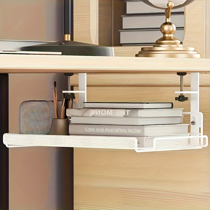 CLASSTIDY - Adjustable Metal Desk Rack with No-Drill Hanging Organizer