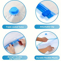 VACUFLOW - Hand-Pumped Vacuum Storage Bags 14pcs Set for Clothes & Home Storage