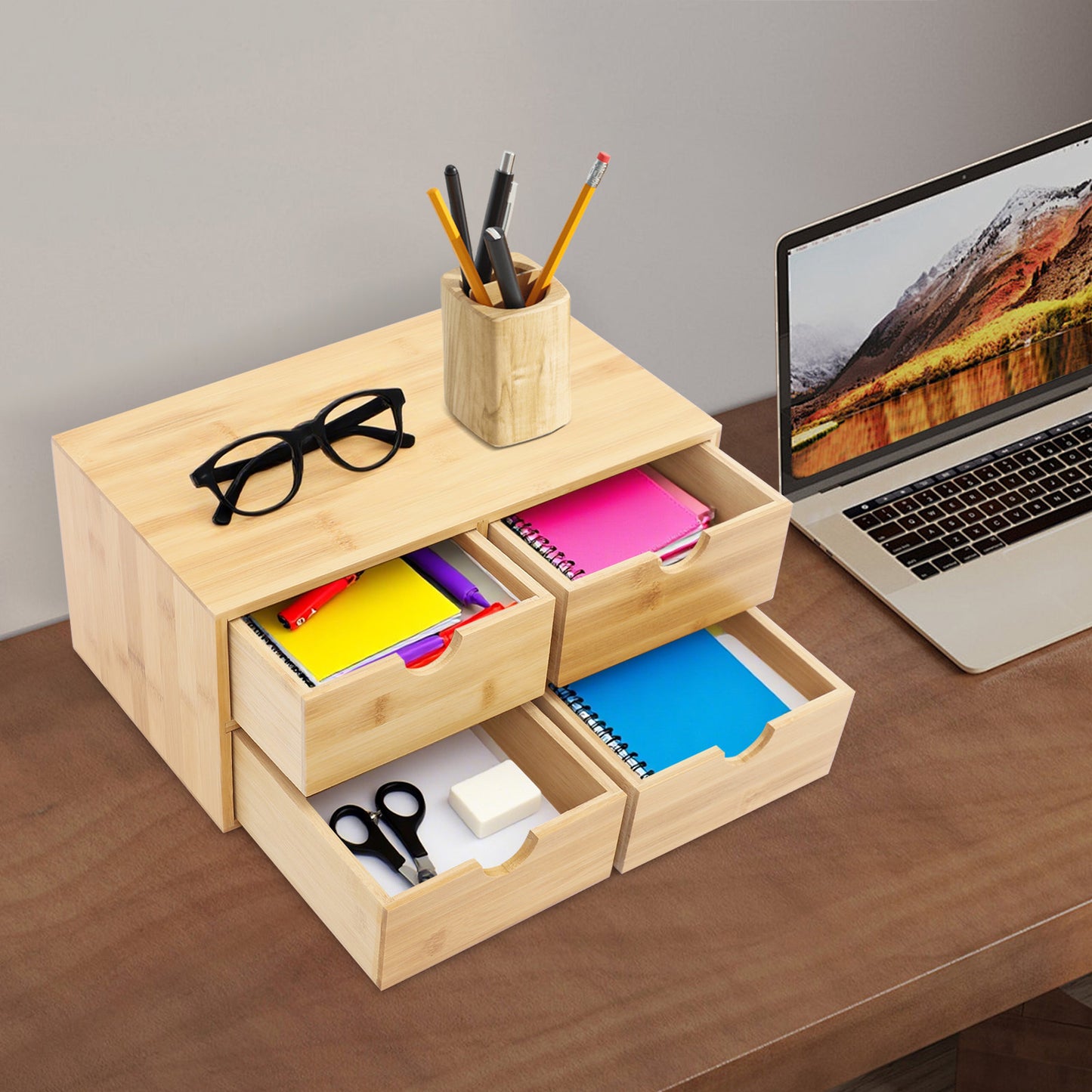 QUADDRA BAMBOO – Four Drawer Storage Solution