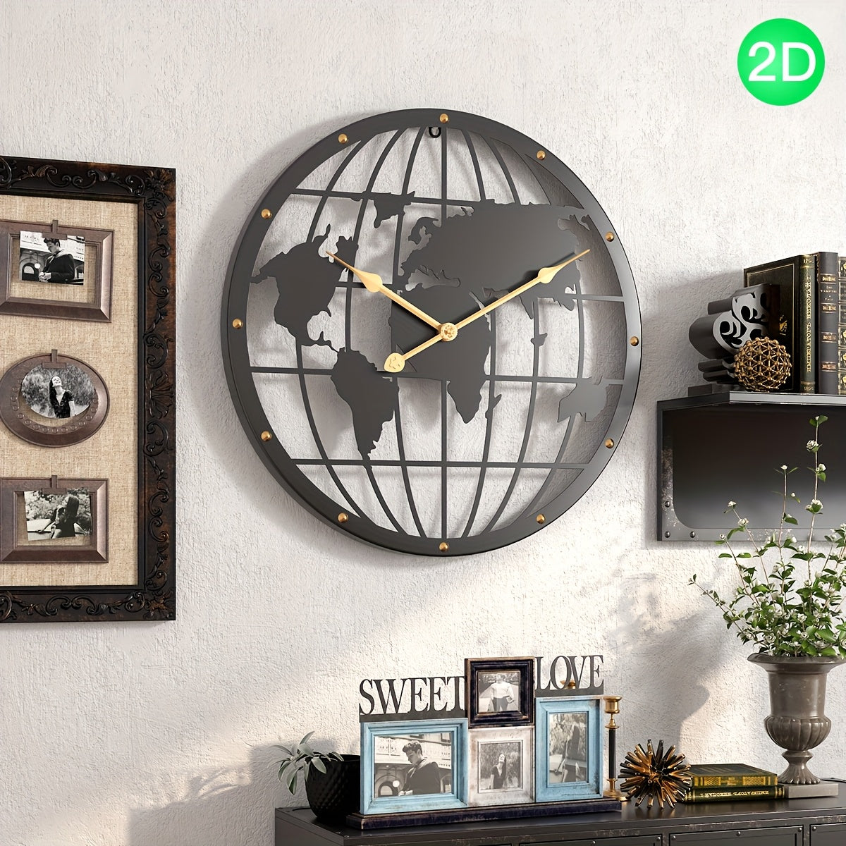 IRONLUXE – 40CM Openwork 2D Metal Wall Clock