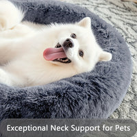 HUGAFUR - Soft Faux Fur Donut Pet Bed for Small to Large Dogs & Cats