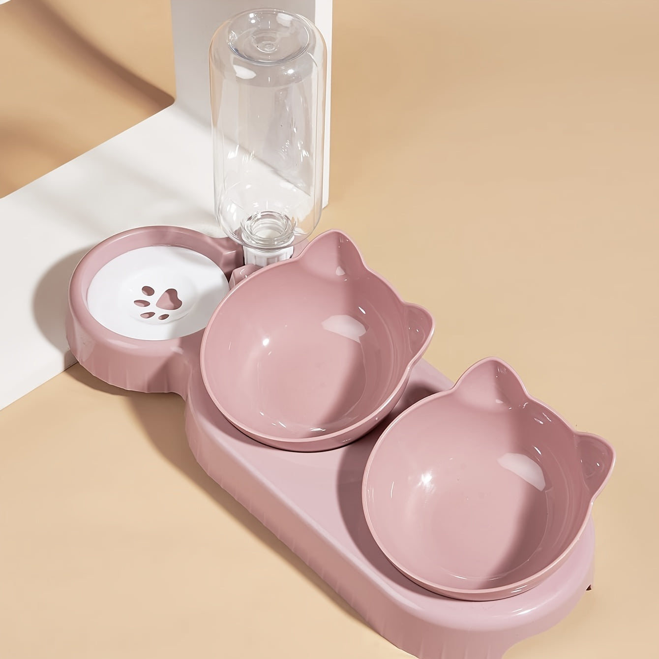 CATNIBBLE - Tilted Bowls with Gravity Water System and Protective Neck Design