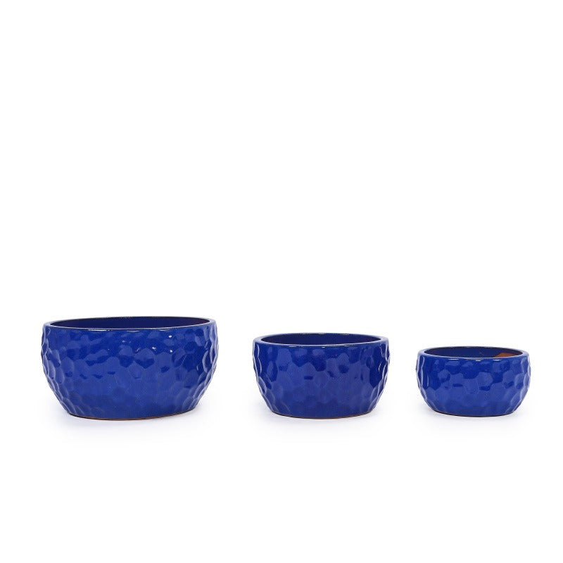 COBALTHAVEN – Vintage Handmade Ceramic Planter Set