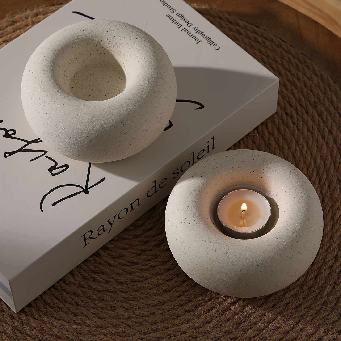 CIRCADIA WHITE – Ceramic Donut Candle Holder