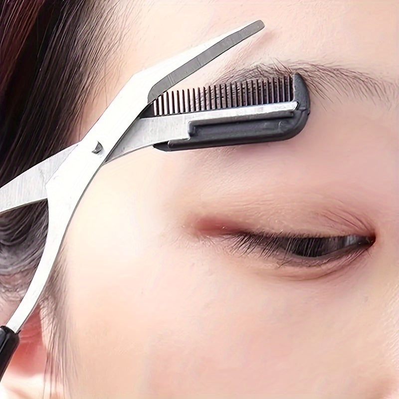 SHARPMATE - Stainless Steel Eyebrow Scissors with Mini Comb Trimmer