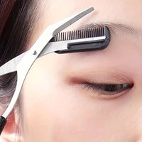 SHARPMATE - Stainless Steel Eyebrow Scissors with Mini Comb Trimmer