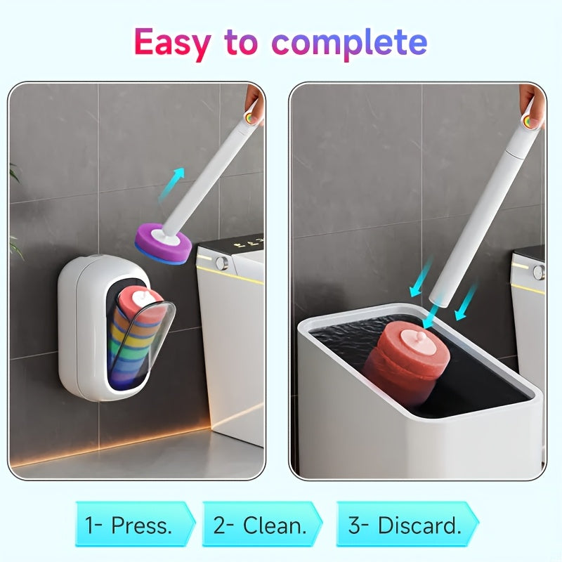CLEANHUB - Space-Saving Toilet Brush with Durable Plastic Base