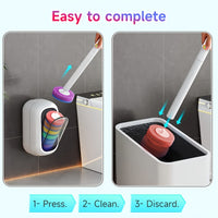CLEANHUB - Space-Saving Toilet Brush with Durable Plastic Base