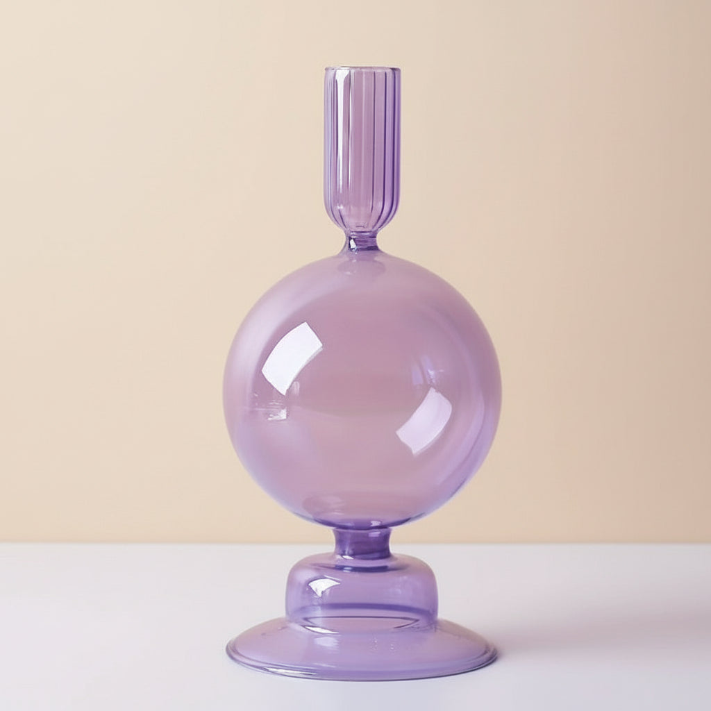 AURAVINE - Minimalist Glass Candle Holder Vase Decorative Art Piece