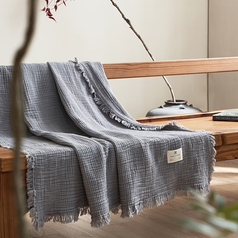 SOFTCLOUD – 4-Layer Cotton Crepe Blanket for Breathable Everyday Comfort
