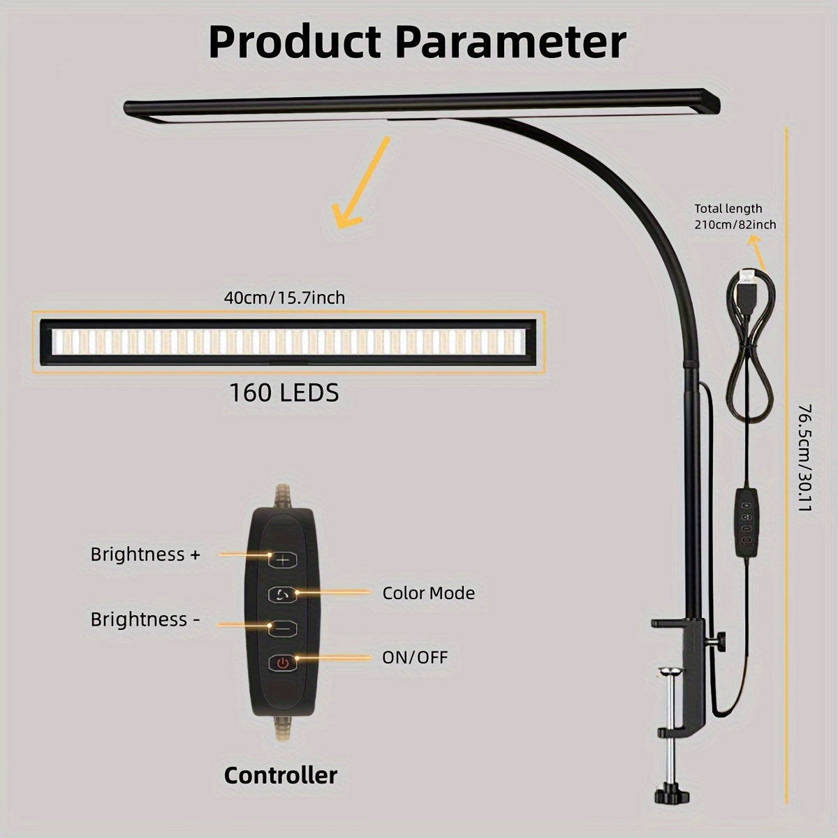 WIDELUX – Ultra Wide LED Desk Lamp with Clip