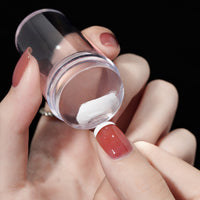 POLISHPRO - Clear Silicone Nail Stamper with Scraper for French Tip Perfection