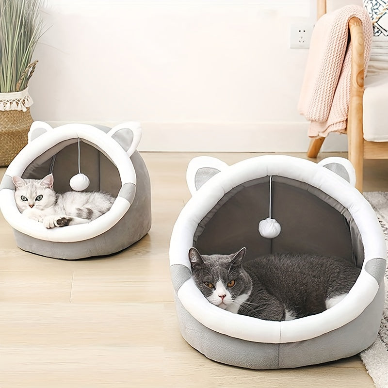 FELLPOD - Soft Cozy Cat Cave Bed Cute Plush Hideout for Cats