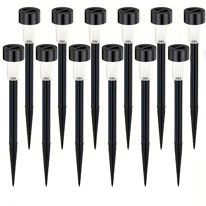 SUNELARA - Warm Ambient Solar Pathway Stake Lights for Courtyard & Lawn 12pcs