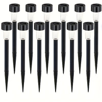 SUNELARA - Warm Ambient Solar Pathway Stake Lights for Courtyard & Lawn 12pcs