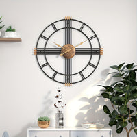 CASAELIX – Modern Minimalist Cross Wall Clock with Structured Geometric Frame and Silent Motion