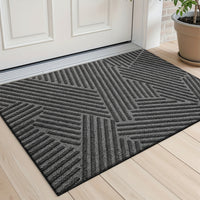 HOMEHORIZON - Geometric Striped Doormat Non-Slip Entrance Rug
